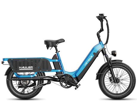 Heybike Hauler light blue electric bicycle with dual batteries